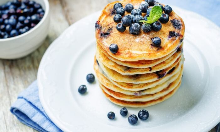 Vanilla and Blueberry Protein Pancakes Recipe