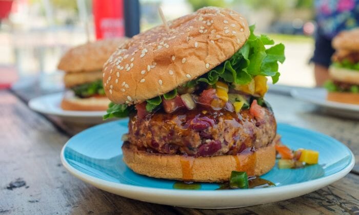 Vegan Sweet Chilli Chickpea and Sweetcorn Burgers