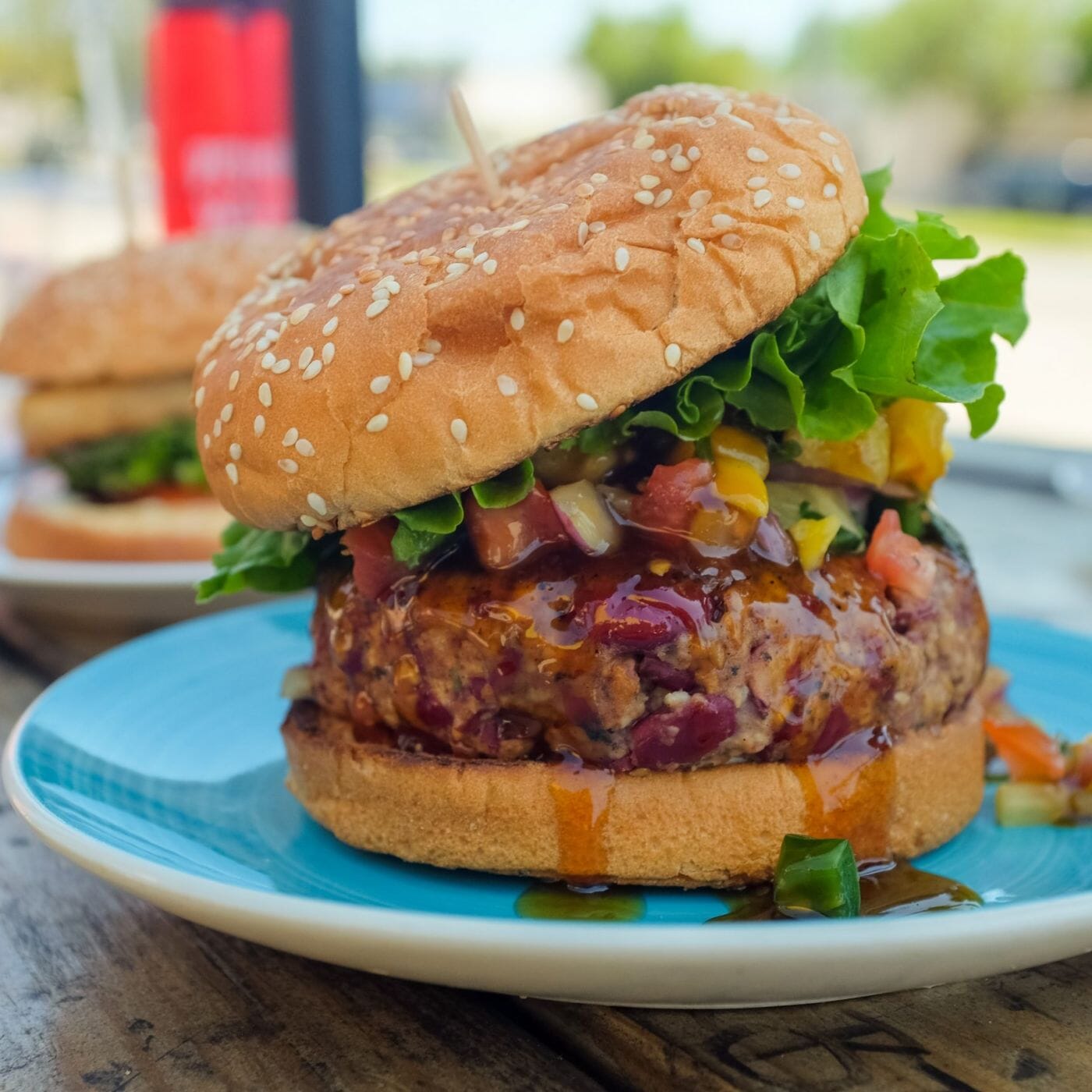 Vegan Sweet Chilli Chickpea and Sweetcorn Burgers